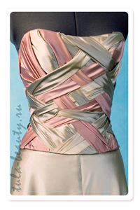 Костюм розовый в ленточках - Женское платье