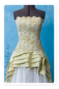 Двухцветное оригинальное платье - Свадебное платье